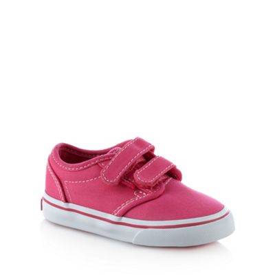Girl's pink rip tape canvas trainers